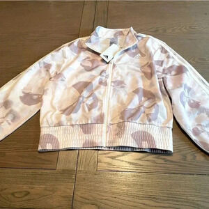 ADIDAS Girls Sz XL Gorgeous Mauve Flower Pattern Track Jacket NWT